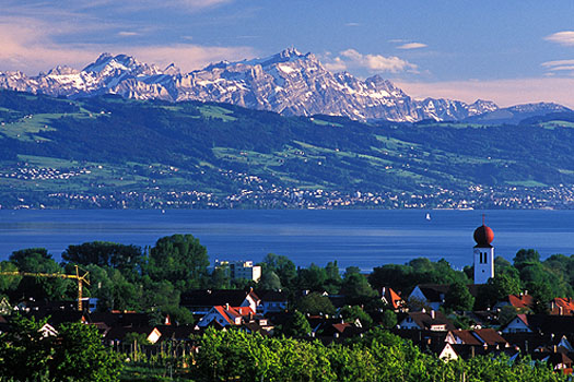 Kressbronn - Kirche, See und Säntis
