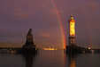 Lindau - Hafeneinfahrt mit Hohentwiel und Regenbogen
