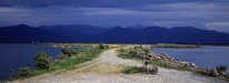 Rheindamm - Blick auf Alpen 1