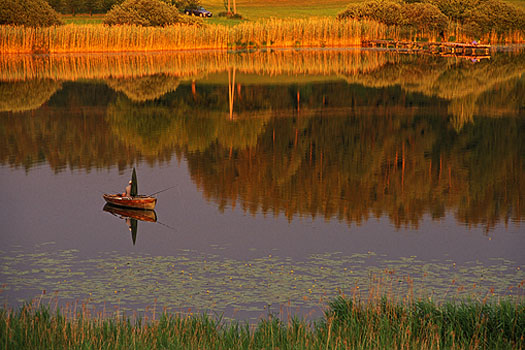 Muttelsee - Angler im Abendlicht